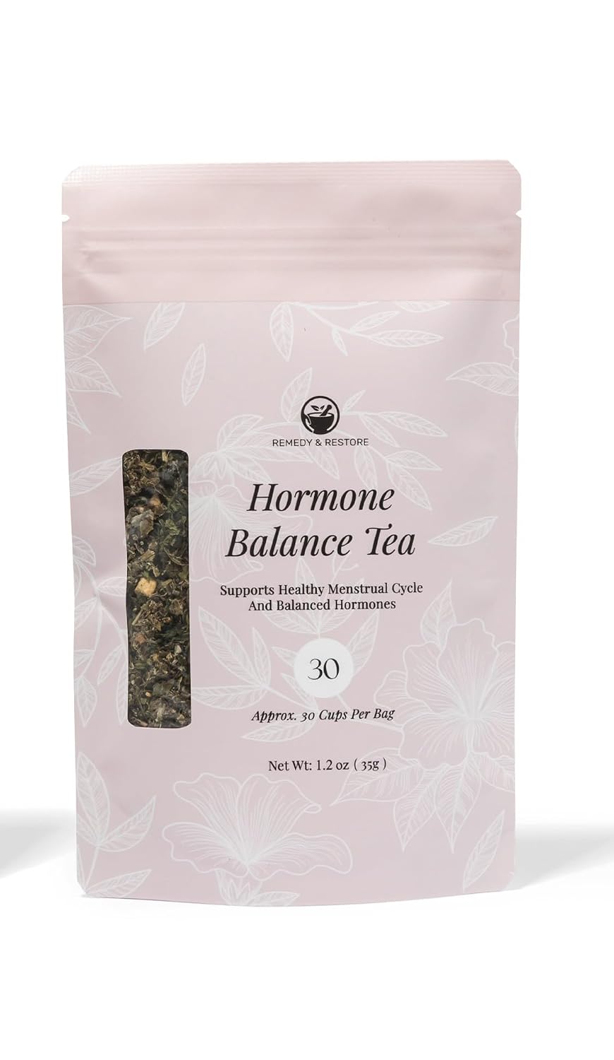 Remedy & Restore Herbal Tea for Hormone Balance - Natural Menstrual Cycle Support, Spearmint Flavour, Loose Leaves, 1 Count — image 1