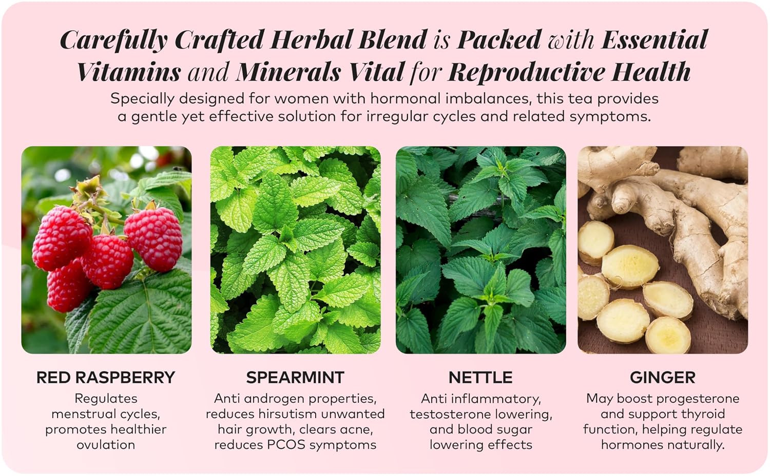 Remedy & Restore Herbal Tea for Hormone Balance - Natural Menstrual Cycle Support, Spearmint Flavour, Loose Leaves, 1 Count — image 3